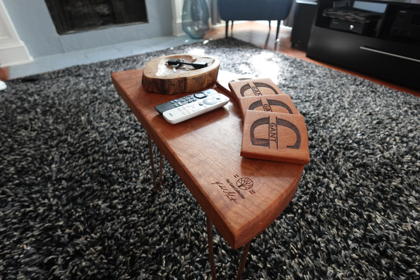 Indiana Cherry Half Moon Side Table