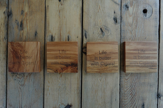 "Life is better with Cigars!"  Coaster Set 1