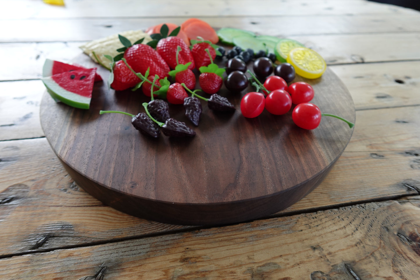 Circular Indiana Walnut Charcuterie Board