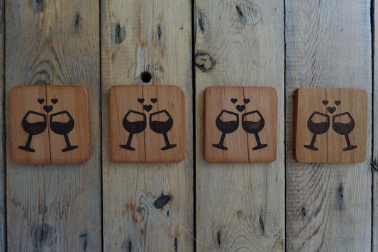 Love Wine Cherry Coasters