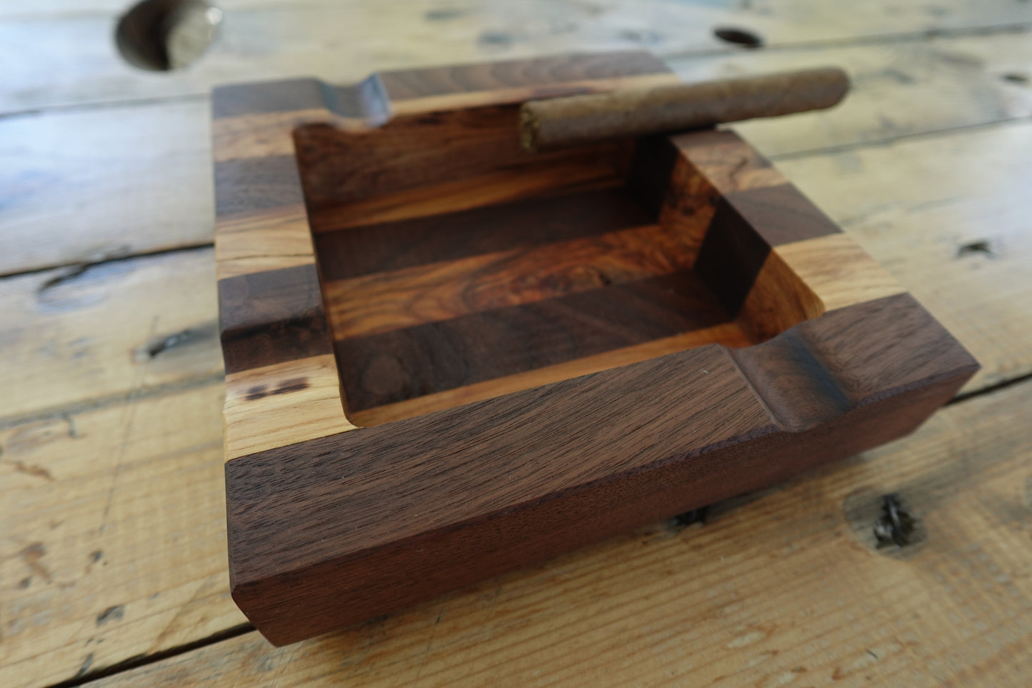 Multiple Indiana Species Four Slot Cigar Ashtray