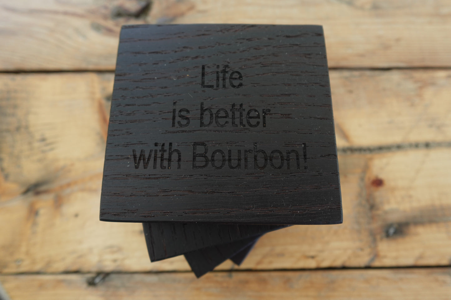 Beautiful Wenge Coasters "Life is Better is Wine"