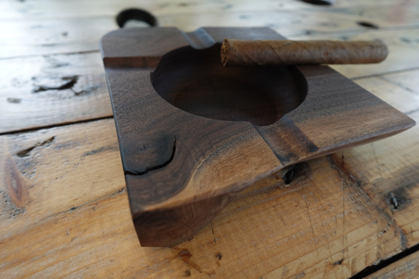 932024W2  Indiana Walnut Cigar Ashtray