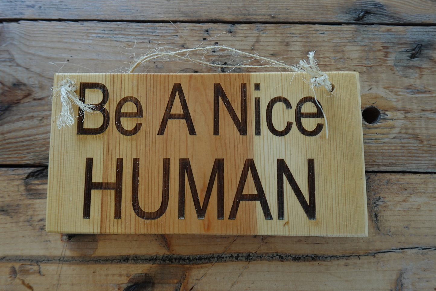 "Be A Nice Human" Interior Door Door Hanger