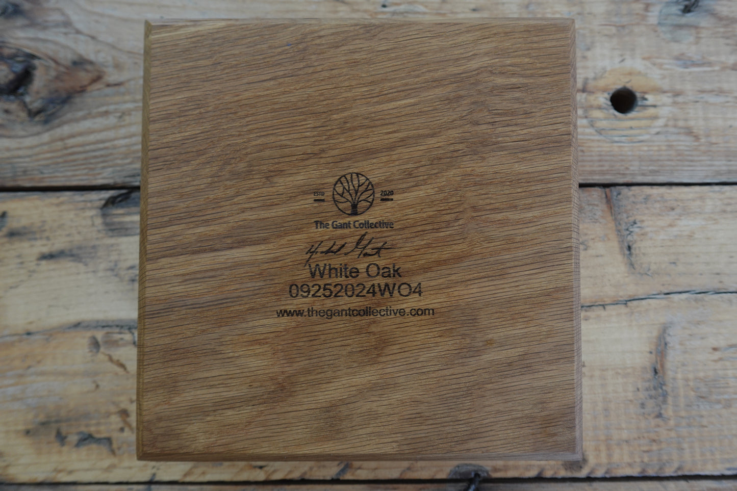 4 Slot Indiana White Oak Cigar Ashtray 092024WO4