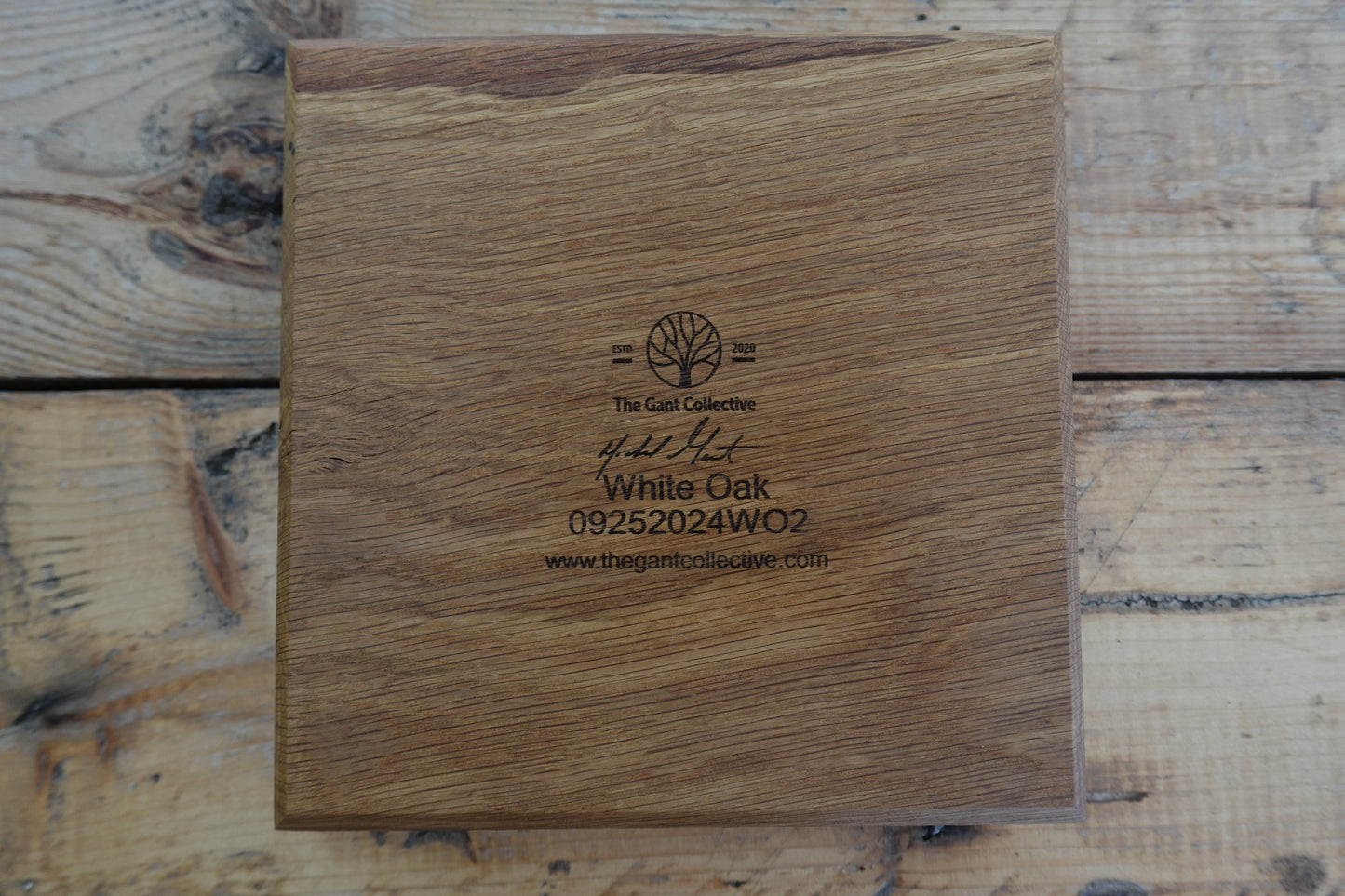 4 Slot Indiana White Oak Cigar Ashtray 092024WO2