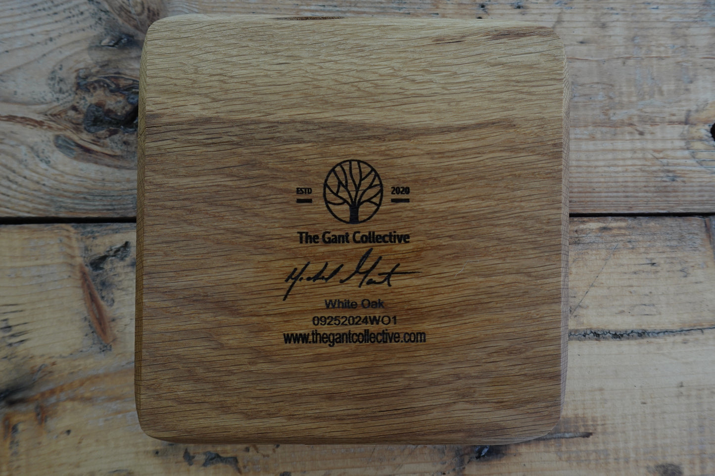 4 Slot Indiana White Oak Cigar Ashtray 092024WO1