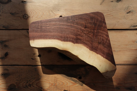 Modern Power Carved Indiana Walnut Charcuterie Tray