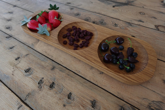Power Carved Large Elm Charcuterie Tray