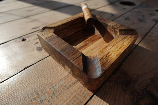 1292025SM4S3  Indiana Spalted Maple 4 Finger Cigar Ashtray