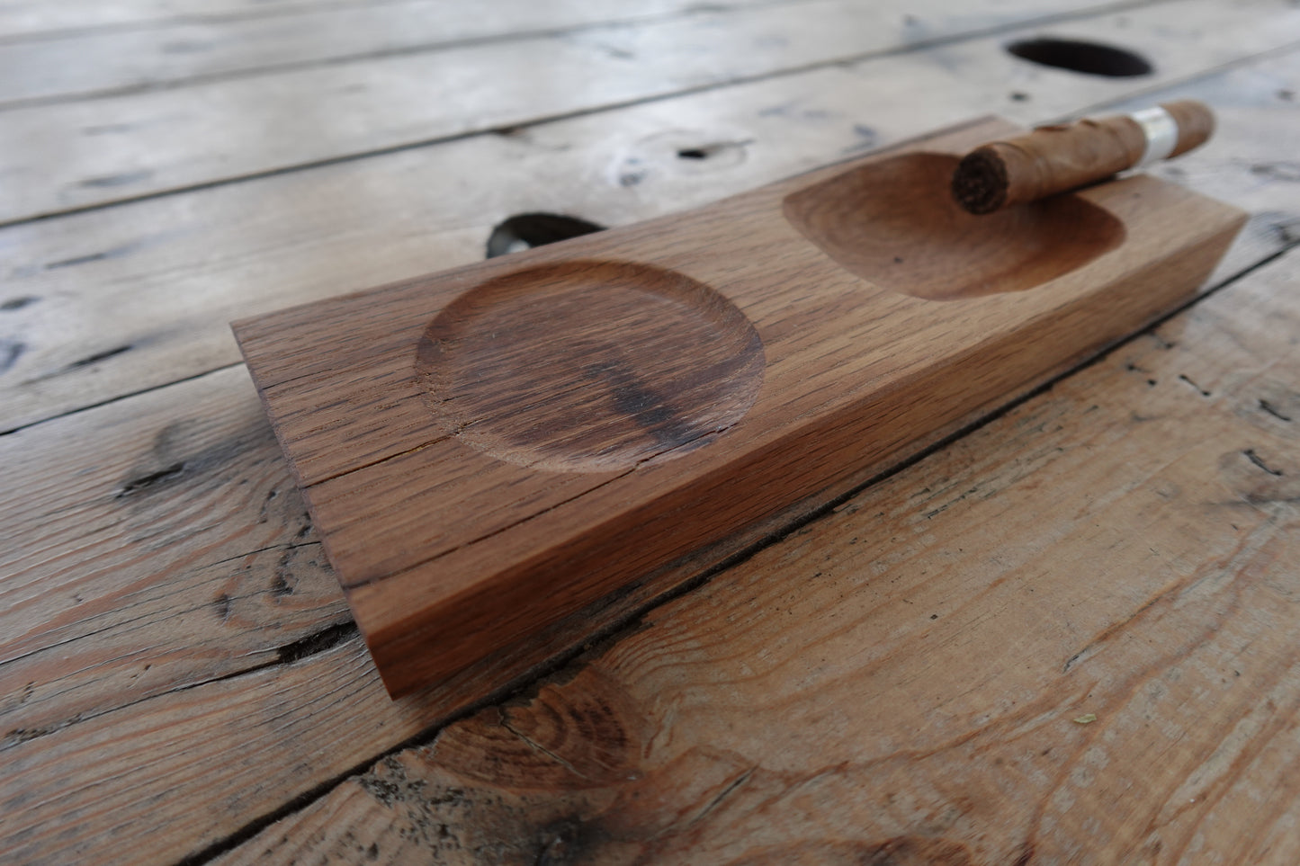 Indian White Oak Single Stick Cigar Ashtray 11152024WO1