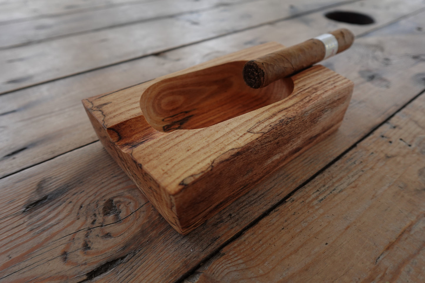 Pignut Hickory 2 Slot Cigar Ashtray 12222024PH2