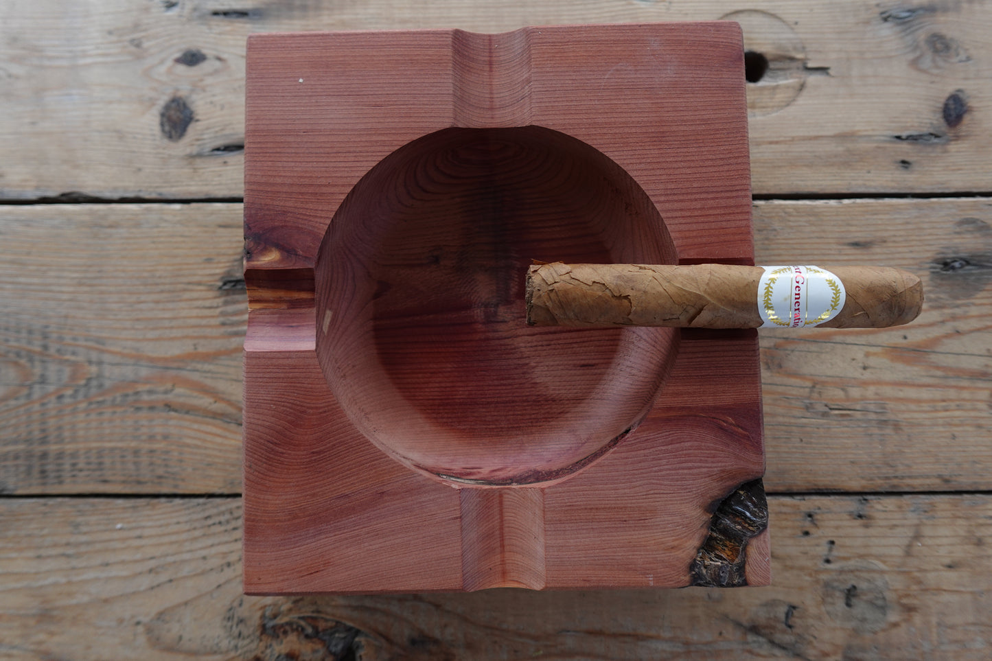 Indiana Red cedar Cigar Ashtray 10092024RC8