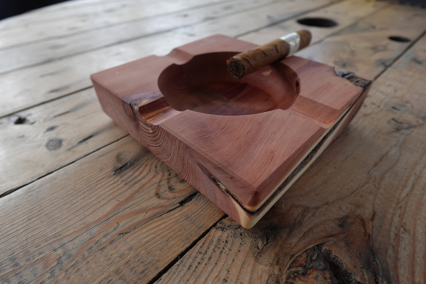 Indiana Red cedar Cigar Ashtray 10092024RC8