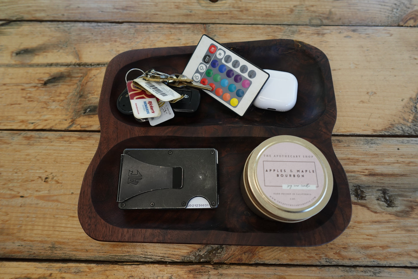 Power-Carved Walnut Charcuterie/Valet Tray