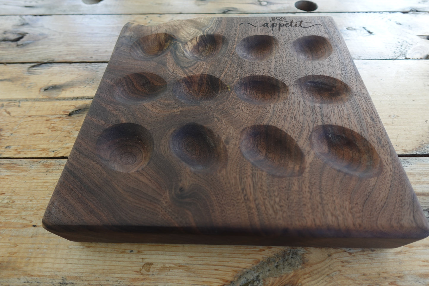 Indiana Walnut Deviled Egg Platter