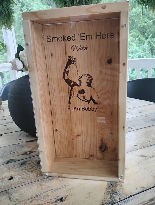 Engraved "Smoked 'Em" Shadow Box