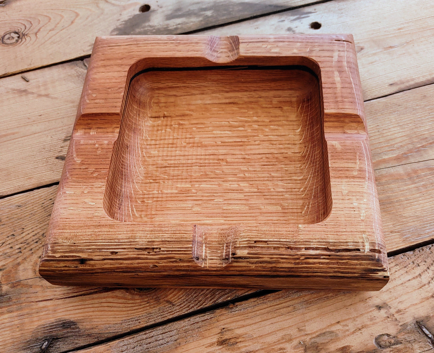 4 Slot Red Oak Cigar Ashtray!