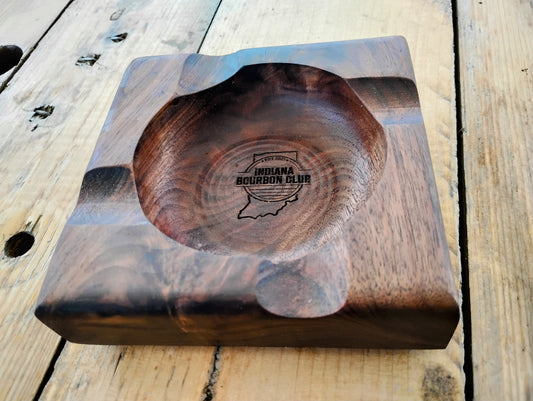 Indiana Bourbon Club Walnut 4 Slot Ashtray 20242025W1