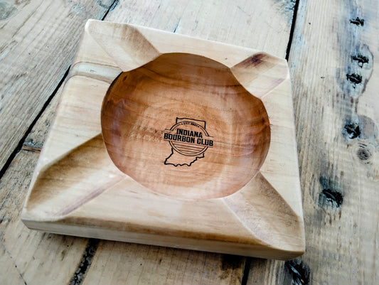 Indiana Bourbon Club Spalted Maple Cigar Ashtray 2242025M1