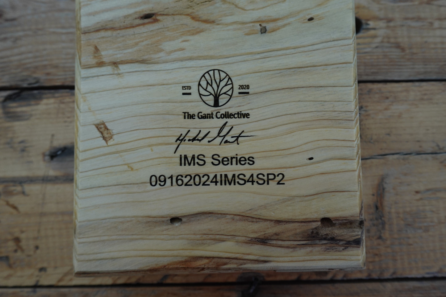 Highly Figured IMS Pine 4 Slot Cigar Ashtray 09162024IMS4SP2