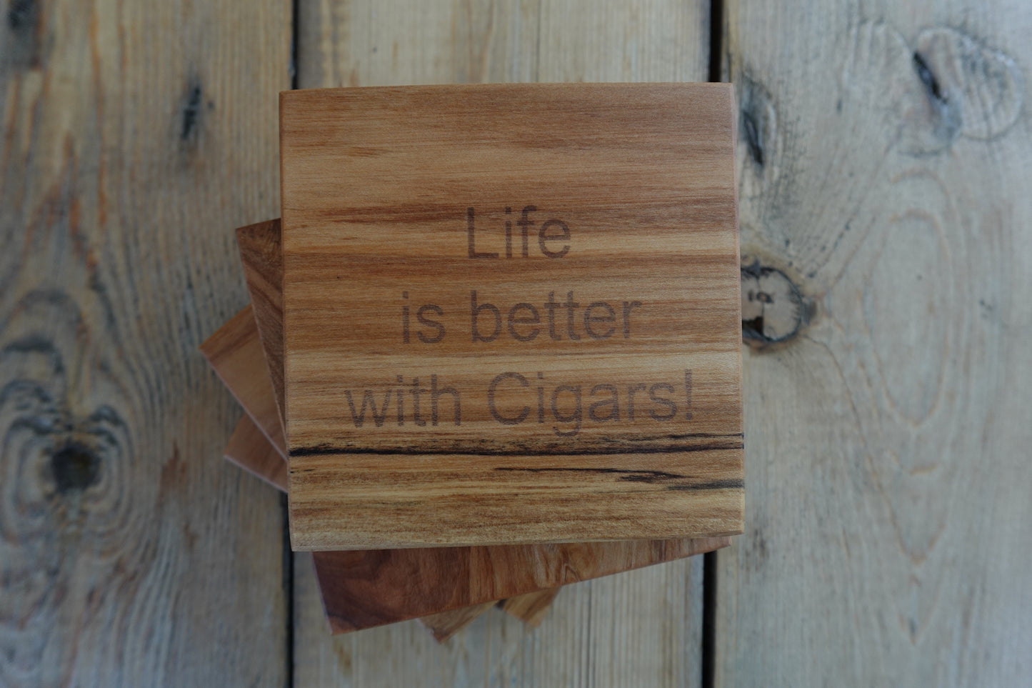 "Life is better with Cigars!"  Coaster Set 1