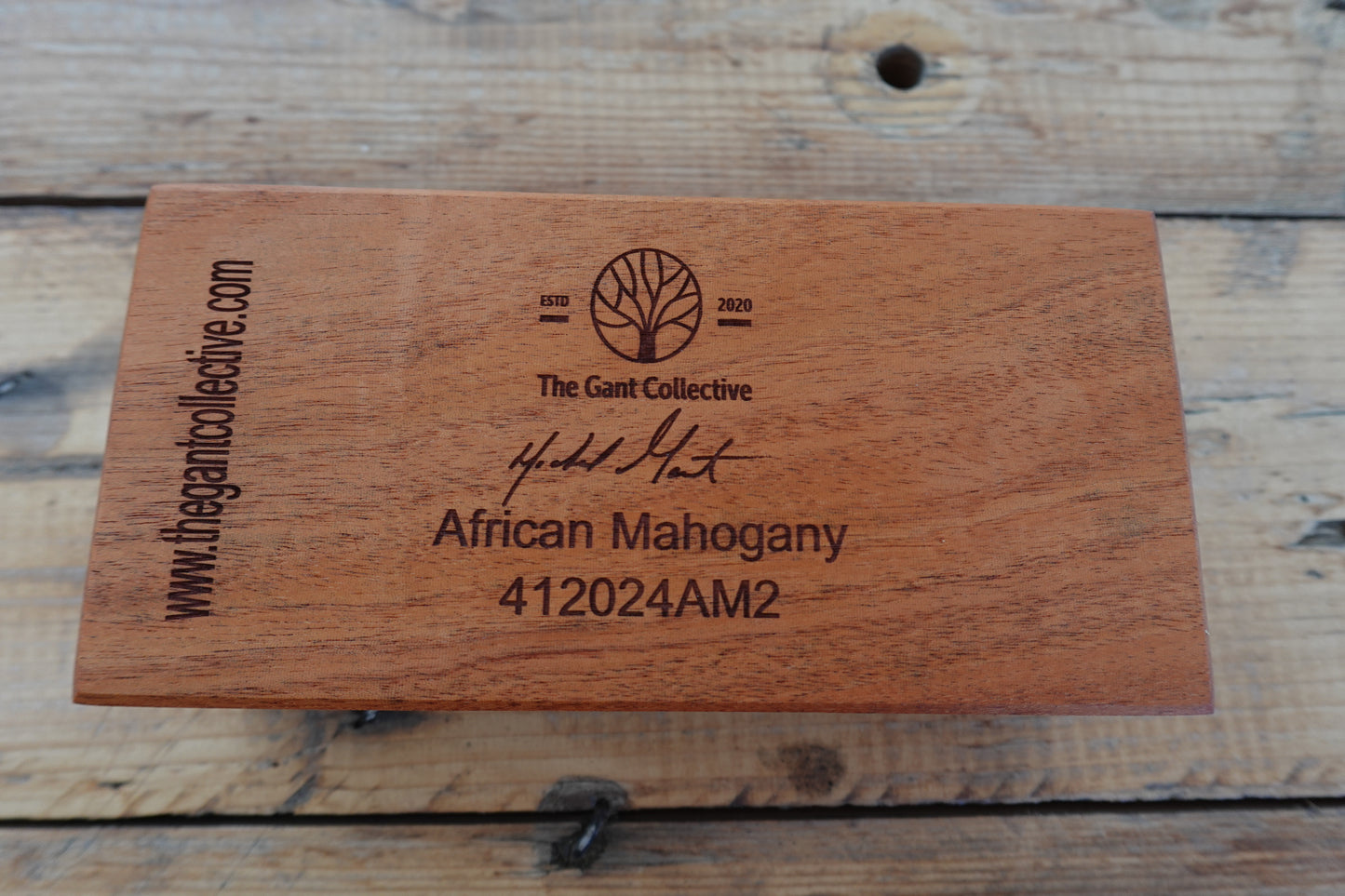 Exotic African Mahogany Two Slot Cigar Ashtray  4122024AM2