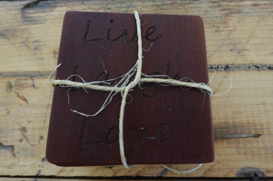 Live, Laugh, Love Cherry Coasters!