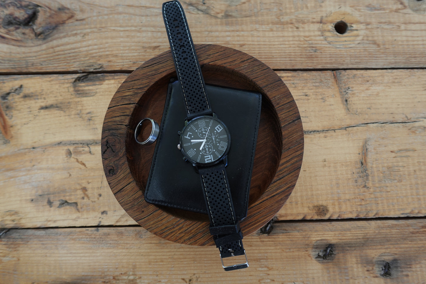 Circular Oak Valet Tray