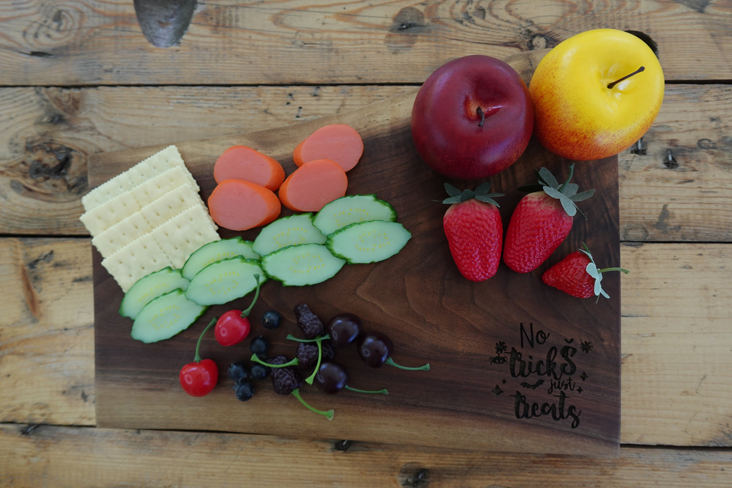 "No Tricks Just Treats!  Walnut Charcuterie Board