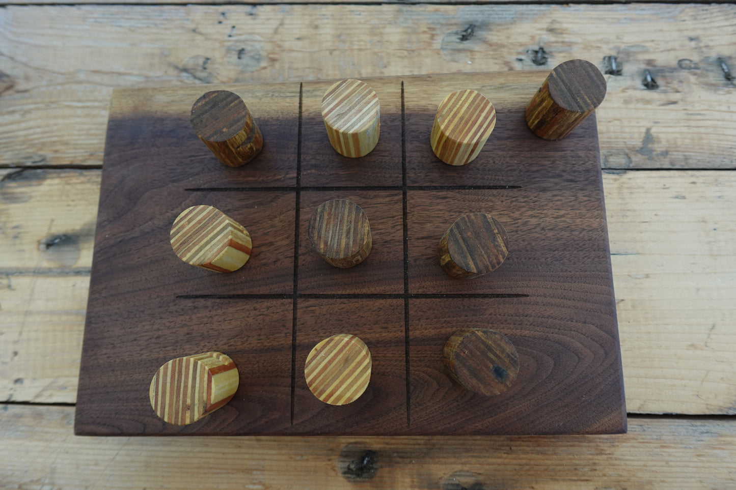 Indiana Walnut Tic-Tac-Toe Set