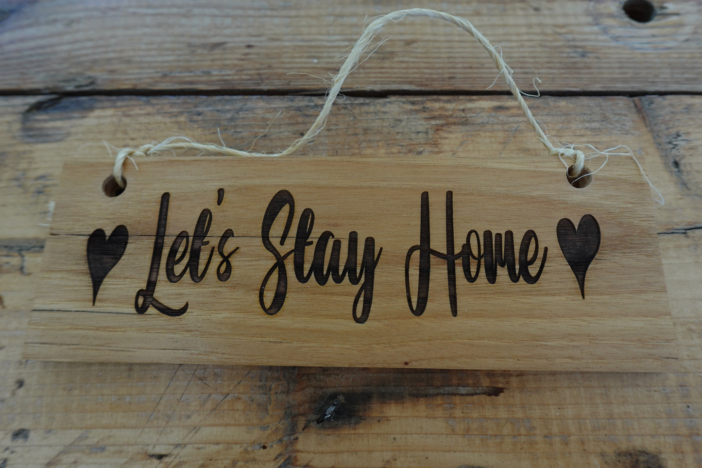 "Let's Stay Home" Door Hanger