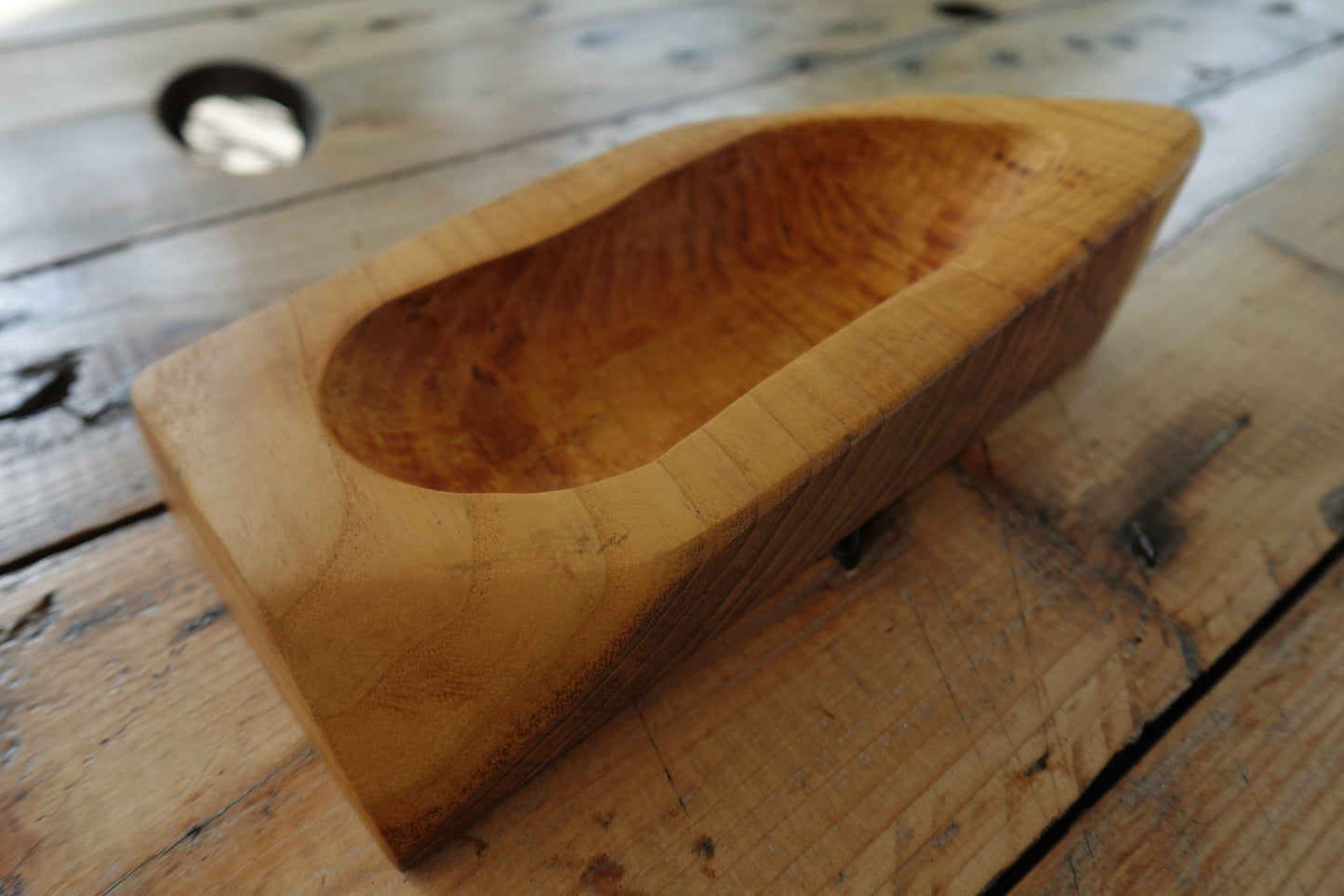 Small Indiana Ash Power Carved Bowl