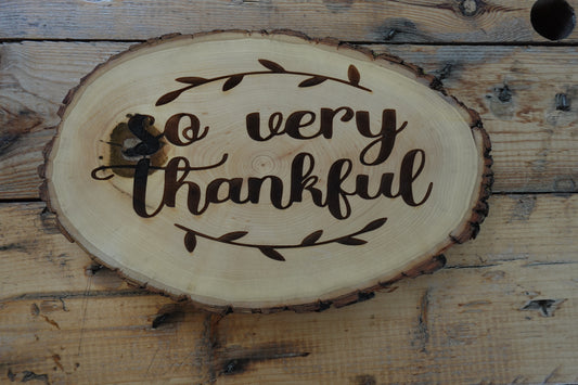 "So very thankful" Cookie Plaque