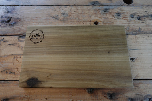 Indiana Rainbow Poplar "Gather" Small Cheese/Charcuterie Board