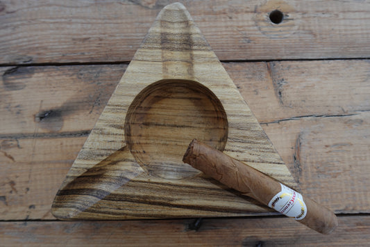 332025A5 Indiana Spalted Ash Triangle Cigar Ashtray