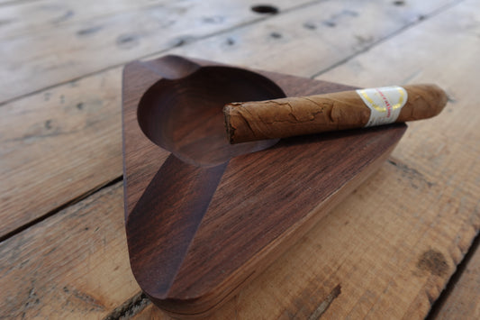 382025W1-6 Indiana Walnut Triangle Ashtray
