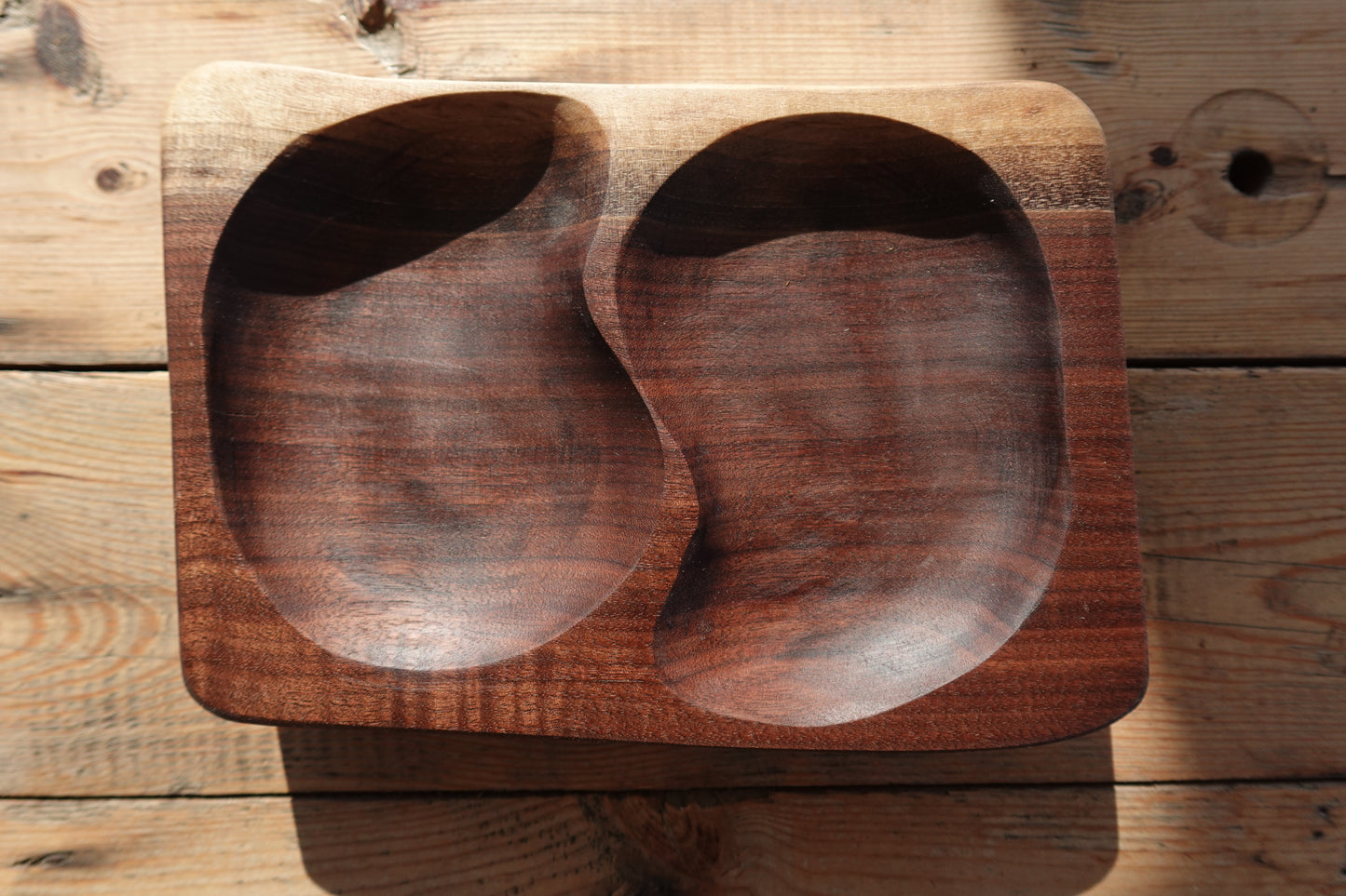 2 Section Indiana Walnut Serving Tray