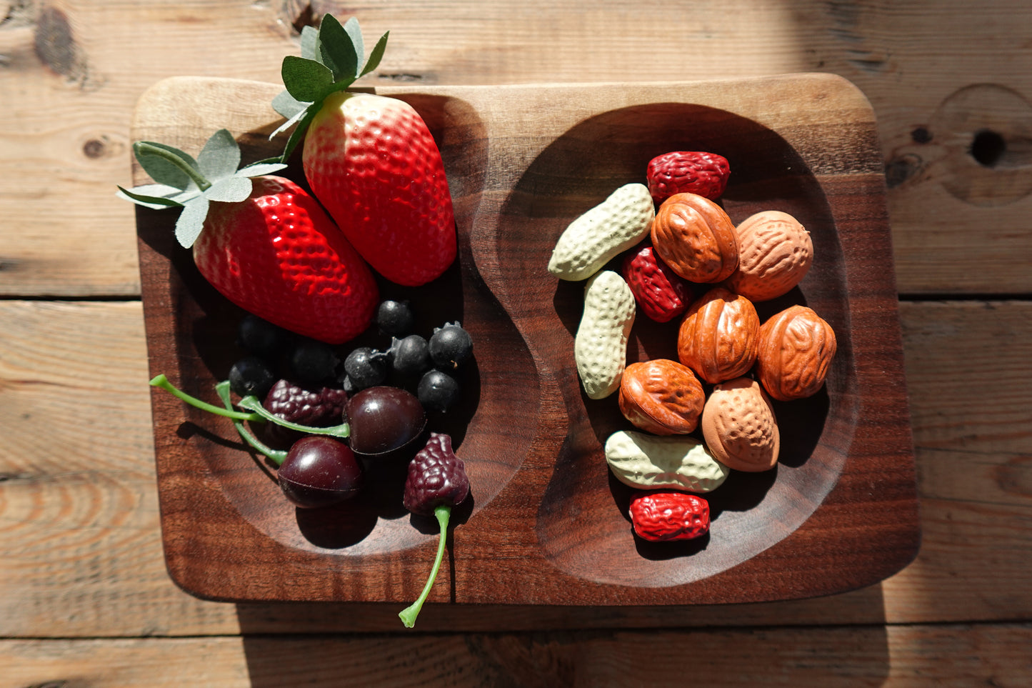 2 Section Indiana Walnut Serving Tray