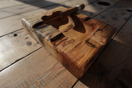 2142025SM1 6 Finger Indiana Spalted Maple Cigar Ashtray