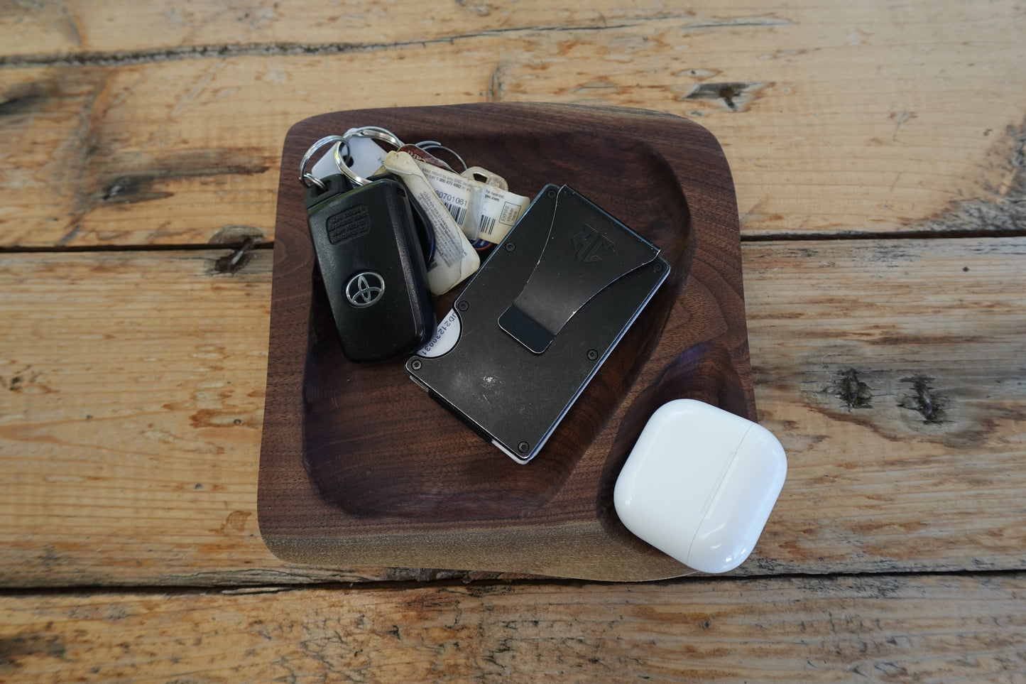 Power-Carved Indiana Walnut Valet Tray