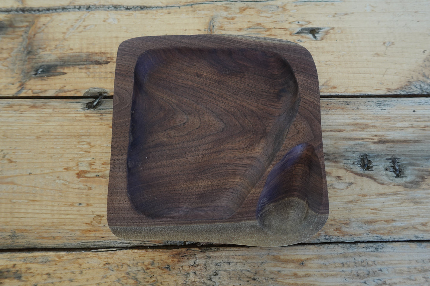 Power-Carved Indiana Walnut Valet Tray