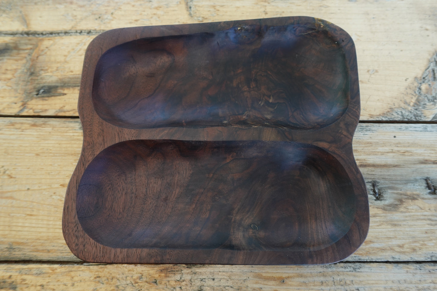 Power-Carved Walnut Charcuterie/Valet Tray