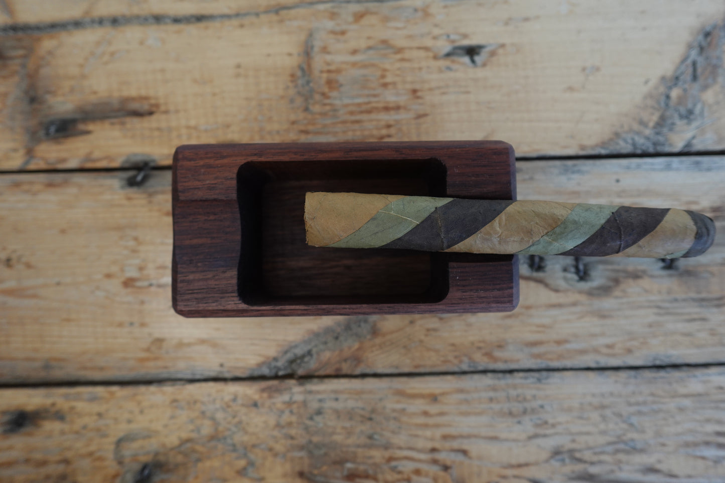 Indiana Walnut Two Finger Cigar Ashtray
