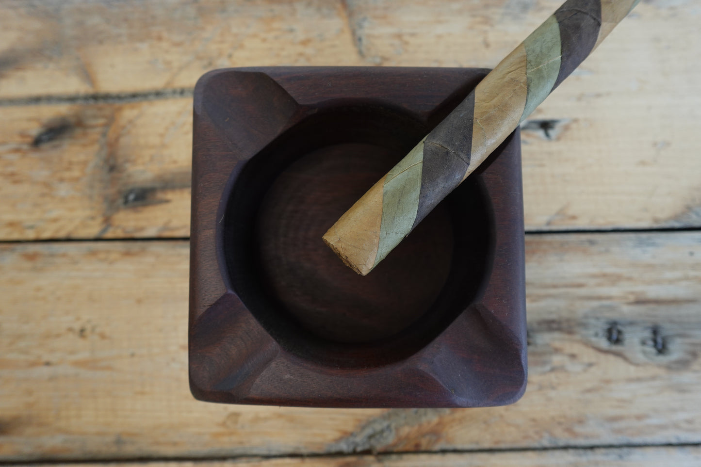 9102025IPE2F4  Brazilian IPE Four Finger Cigar Ashtrays