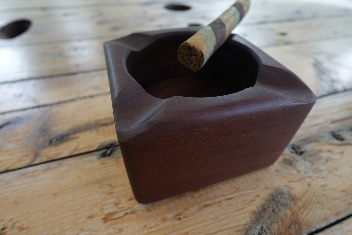 9102025IPE2F4  Brazilian IPE Four Finger Cigar Ashtrays