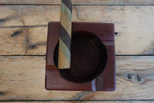 512025I3  Brazilian Ipe Four Finger Cigar Ashtray