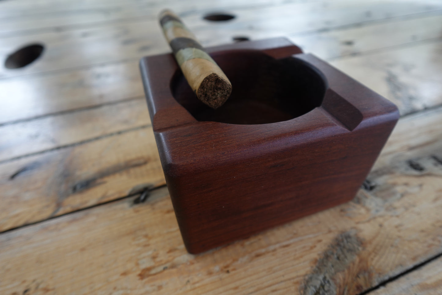 512025I3  Brazilian Ipe Four Finger Cigar Ashtray