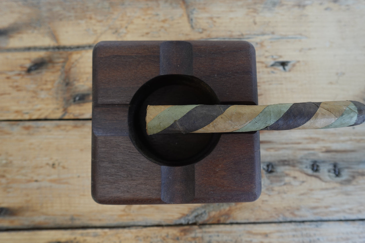 Brazilian Ipe Four Finger Cigar Ashtray 3312025I7