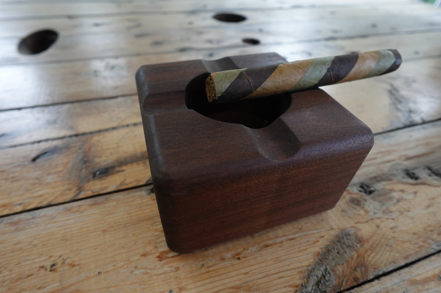 Brazilian Ipe Four Finger Cigar Ashtray 3312025I7